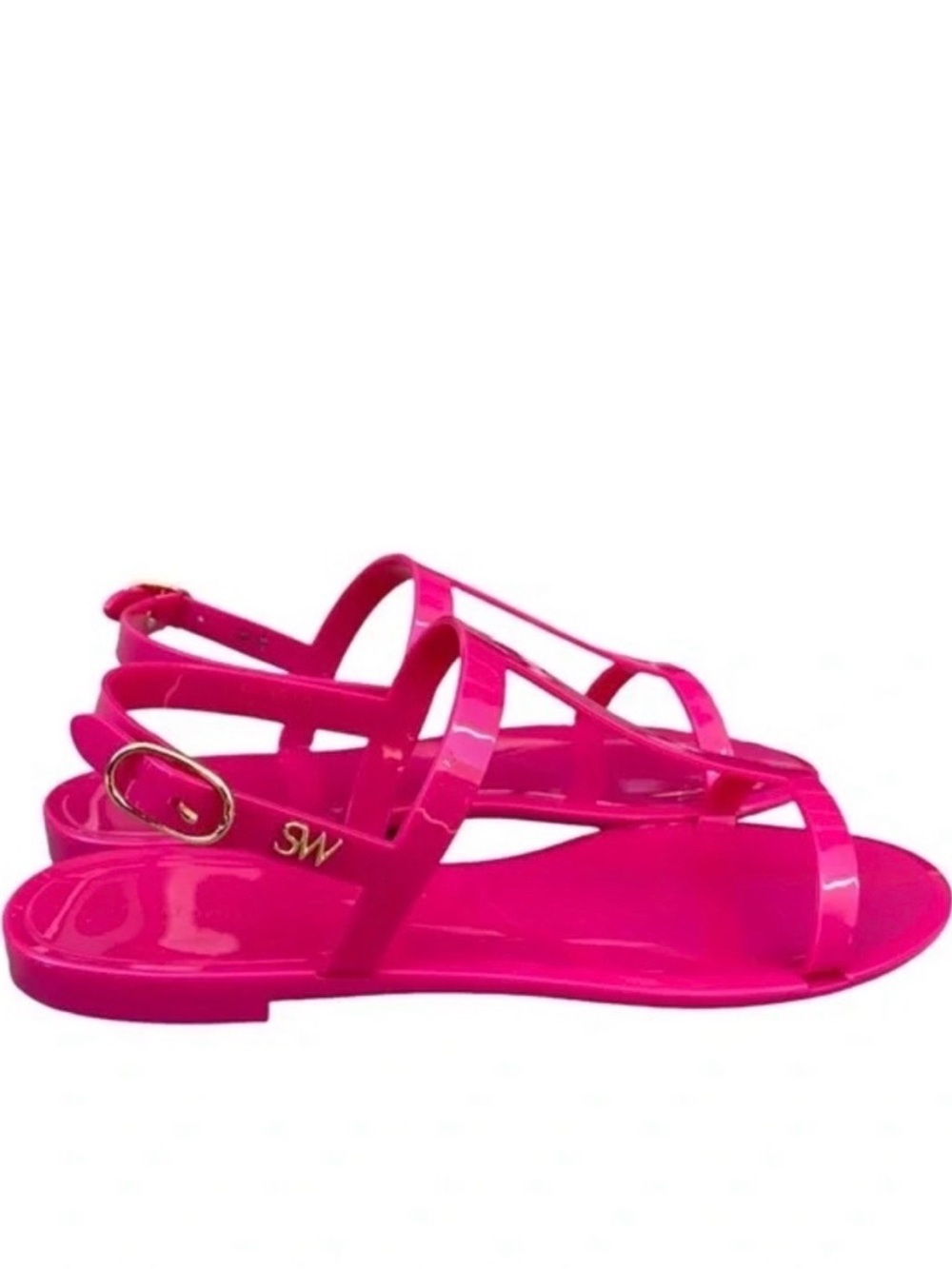 Hot Pink Strappy t-strap Jelly Sandals for Women size 7 Stuart weitzman